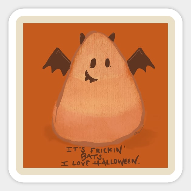 Candy corn bat Sticker by zwaite3g